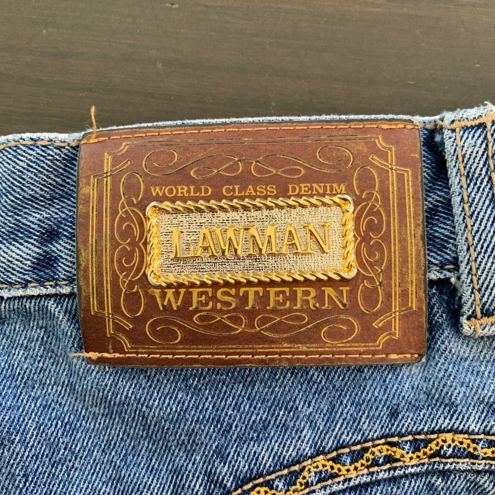 Vintage Lawman Western Jeans Women 11 Denim Americana Retro Rodeo Button Fly‎